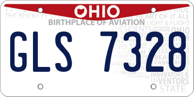 OH license plate GLS7328