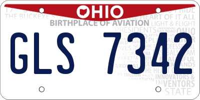 OH license plate GLS7342