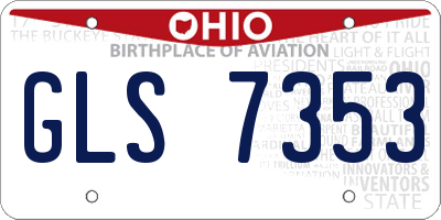 OH license plate GLS7353