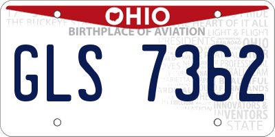OH license plate GLS7362