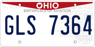 OH license plate GLS7364