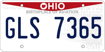 OH license plate GLS7365
