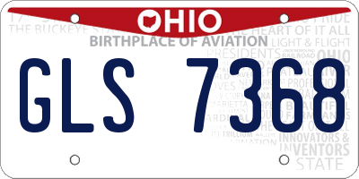 OH license plate GLS7368