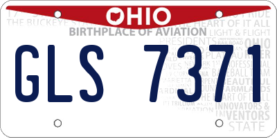 OH license plate GLS7371