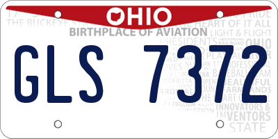 OH license plate GLS7372