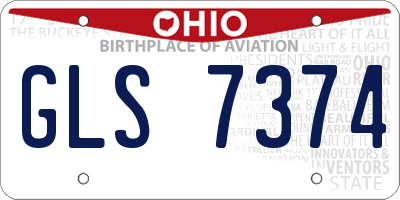 OH license plate GLS7374