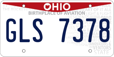 OH license plate GLS7378