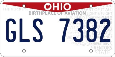 OH license plate GLS7382