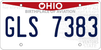 OH license plate GLS7383