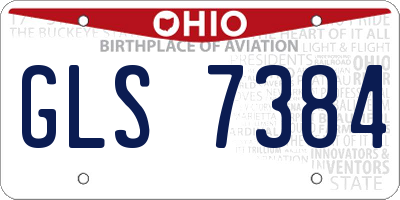OH license plate GLS7384