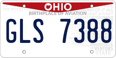 OH license plate GLS7388