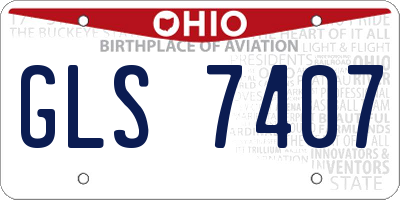 OH license plate GLS7407