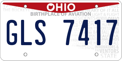 OH license plate GLS7417