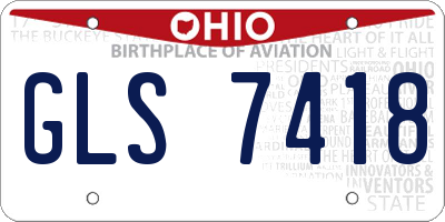 OH license plate GLS7418