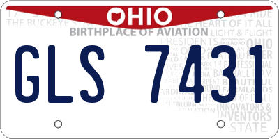 OH license plate GLS7431