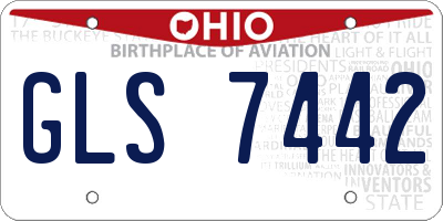 OH license plate GLS7442
