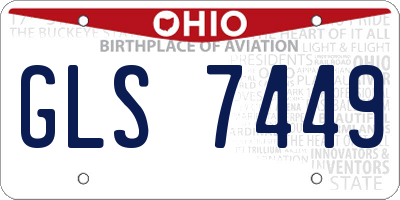 OH license plate GLS7449