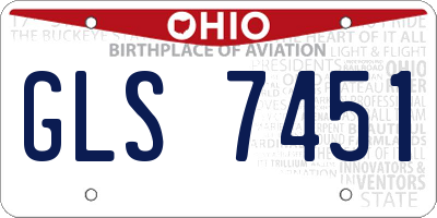 OH license plate GLS7451