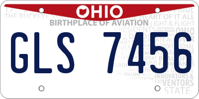 OH license plate GLS7456