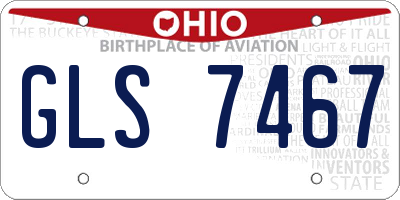 OH license plate GLS7467