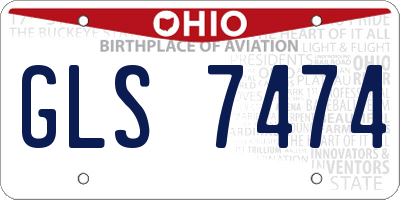 OH license plate GLS7474