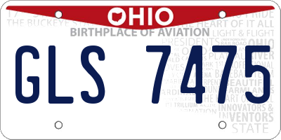 OH license plate GLS7475