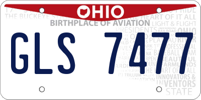 OH license plate GLS7477