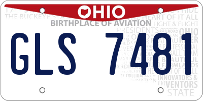OH license plate GLS7481