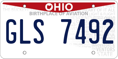 OH license plate GLS7492