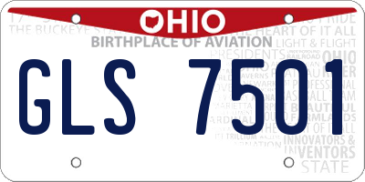 OH license plate GLS7501