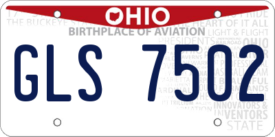 OH license plate GLS7502