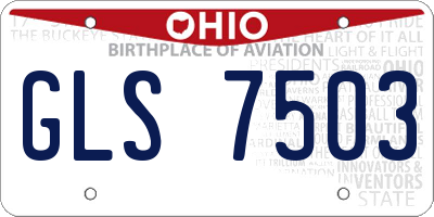 OH license plate GLS7503