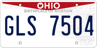 OH license plate GLS7504