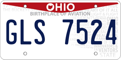 OH license plate GLS7524