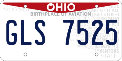 OH license plate GLS7525