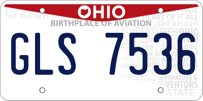 OH license plate GLS7536
