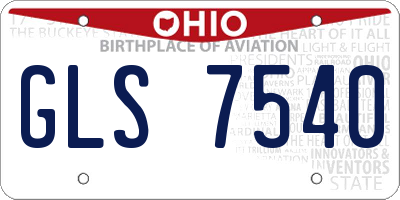 OH license plate GLS7540