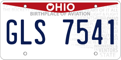 OH license plate GLS7541