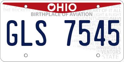OH license plate GLS7545