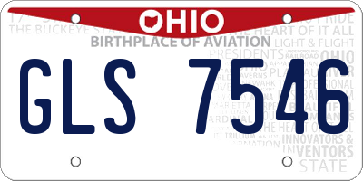 OH license plate GLS7546