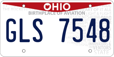 OH license plate GLS7548