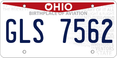OH license plate GLS7562