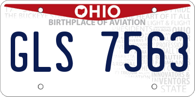 OH license plate GLS7563