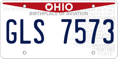 OH license plate GLS7573