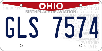 OH license plate GLS7574