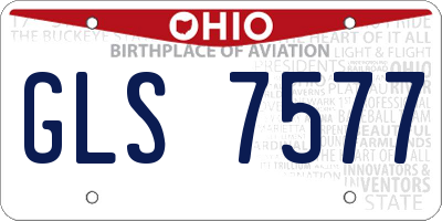 OH license plate GLS7577