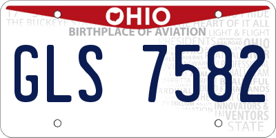 OH license plate GLS7582