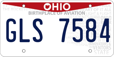 OH license plate GLS7584