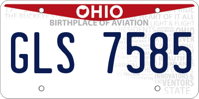 OH license plate GLS7585