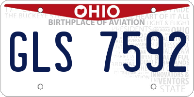 OH license plate GLS7592